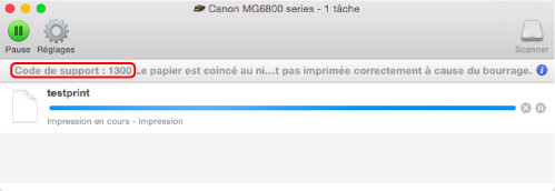 figure : Écran de message d'erreur